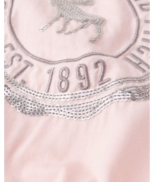 Abercrombie Pink Tie Front Sequin Logo Tee